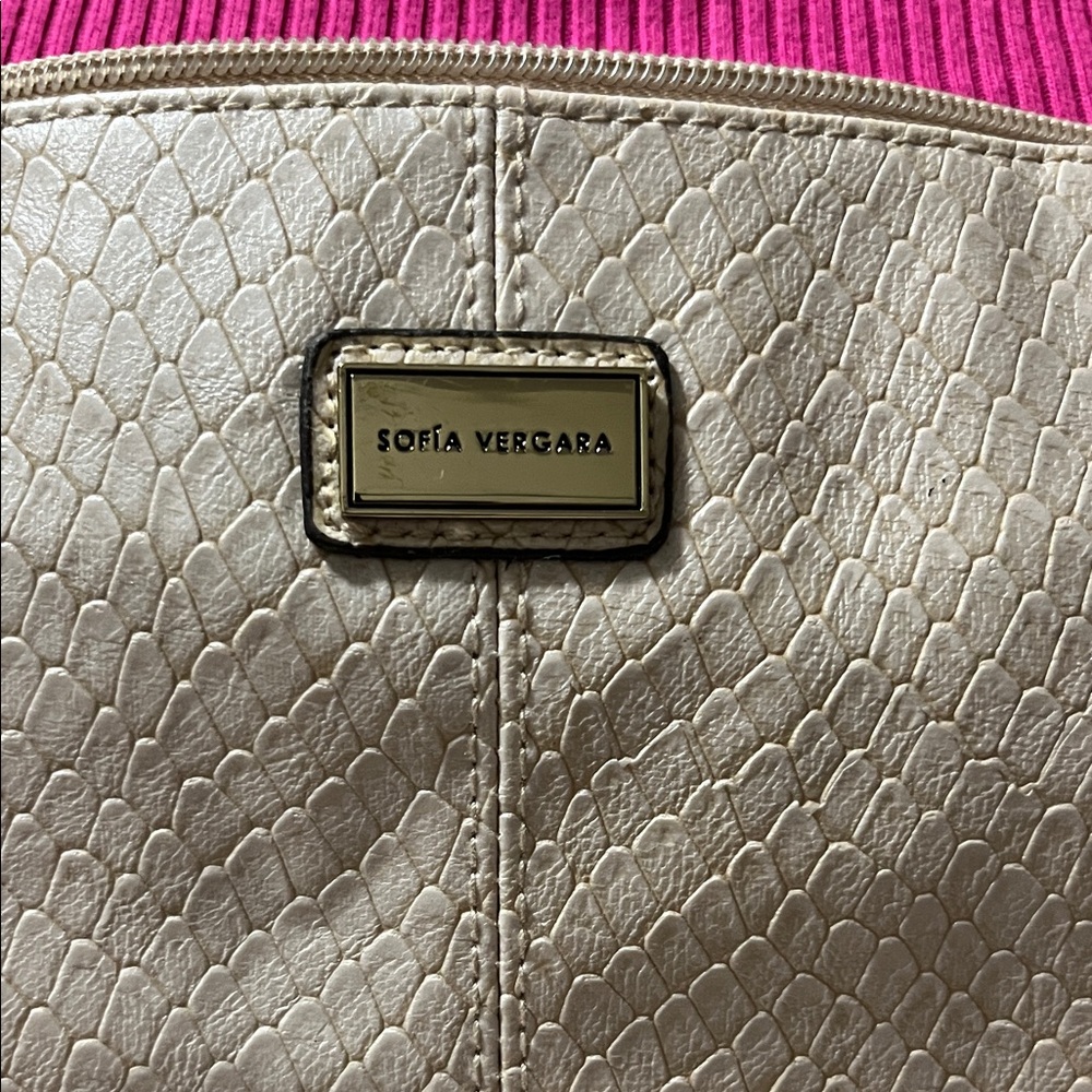 Sofia By Sofia Vergara Beige Textured Shoulder Bag - image 2